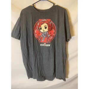 POP Tees Marvel Black Widow Womens Plus Size 2x 2XL Shirt tshirt gray